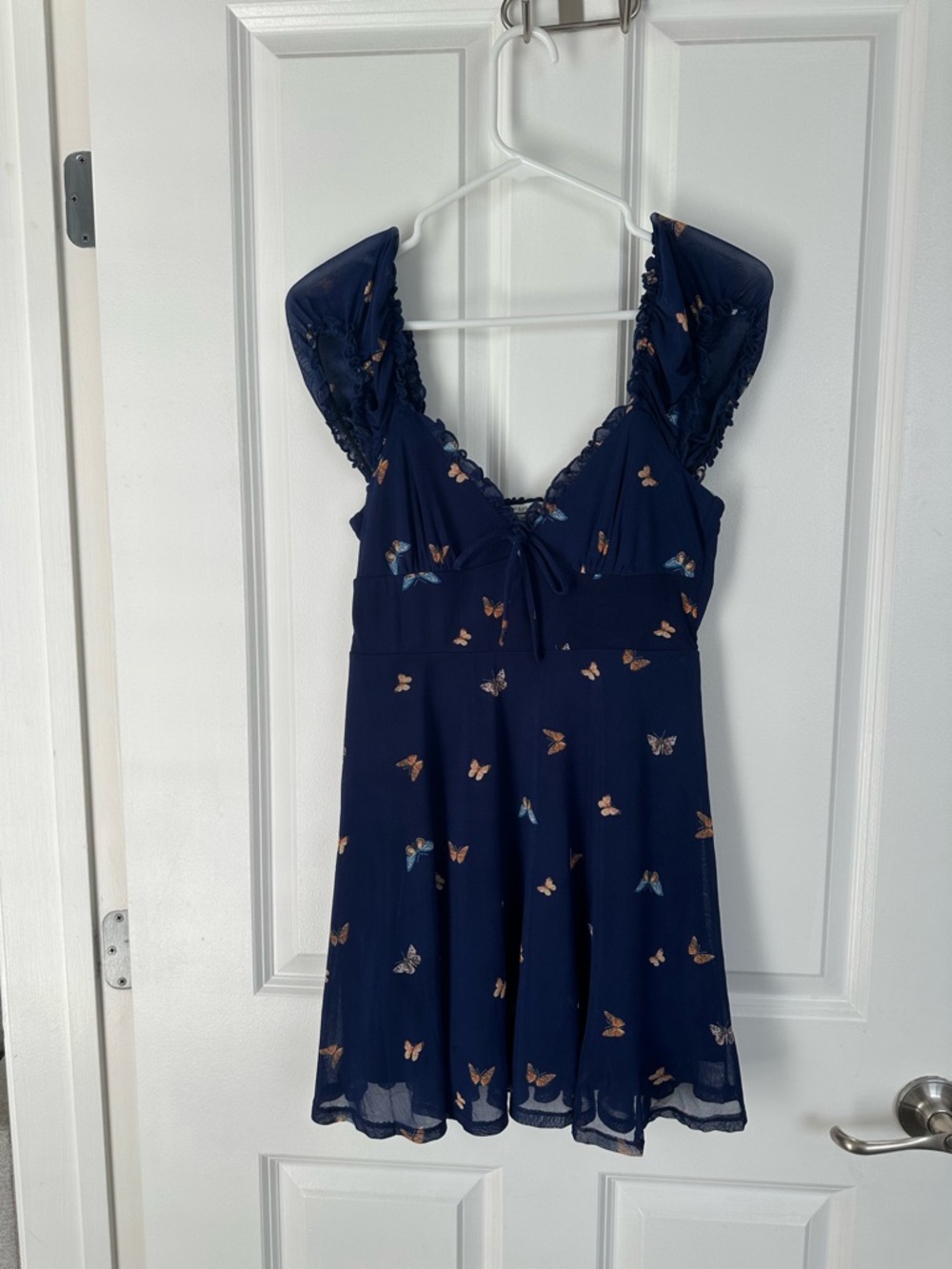 Urban Outfitters Navy Blue Butterfly Mini Dress